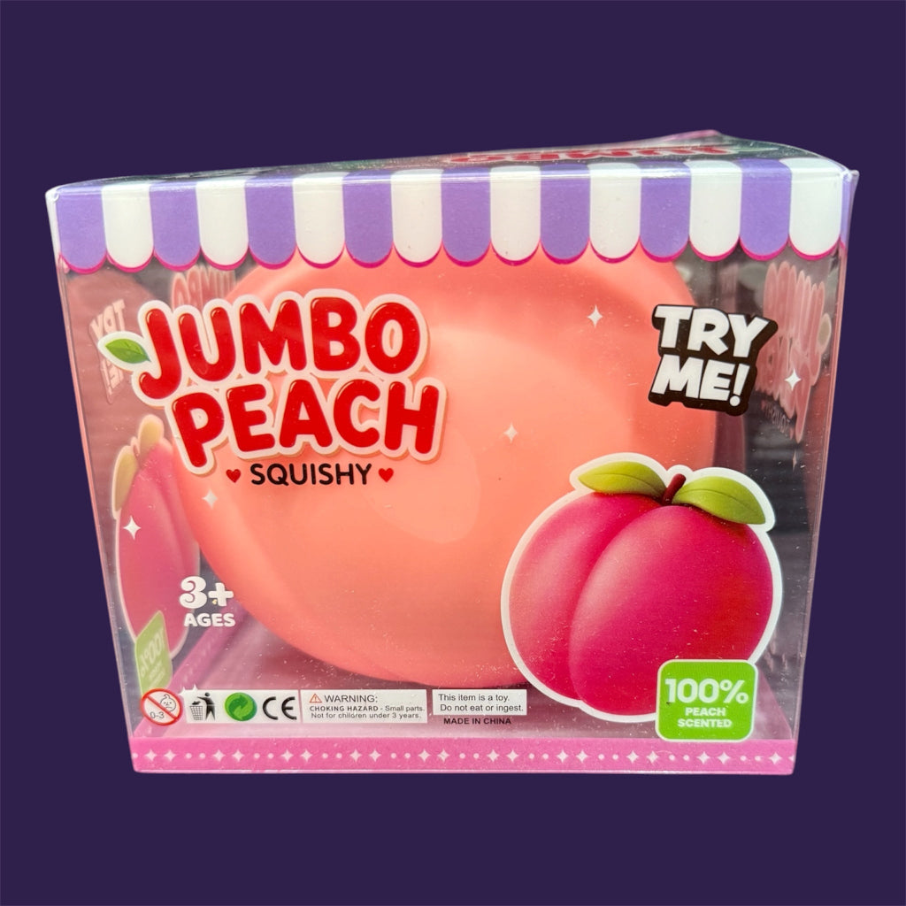Jumbo Peach Squishy boxed retail packaging front view