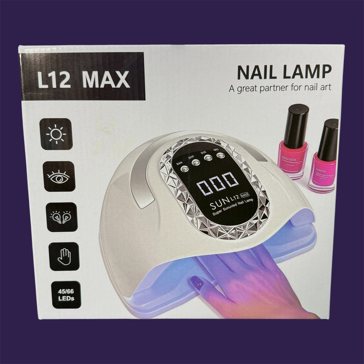 SUN L12 MAX UV LED Nail Lamp - Original Packaging and Unit