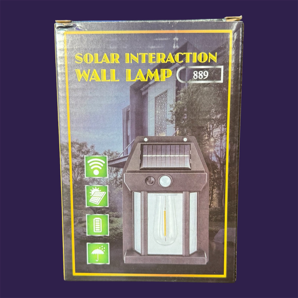 Solar Wall Light With Sensor packaging and key specifications