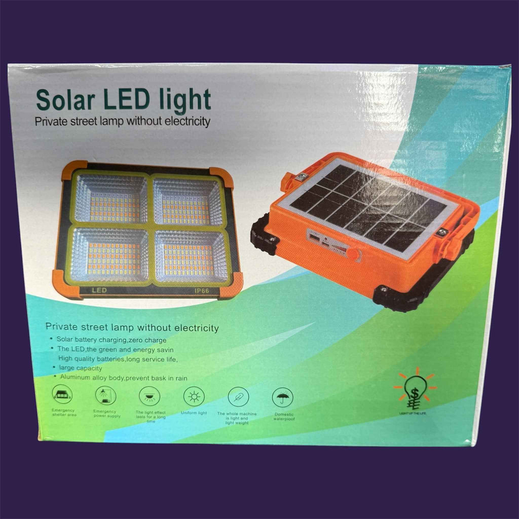 Solar LED Work Light and Emergency Flood Light in Retail Packaging