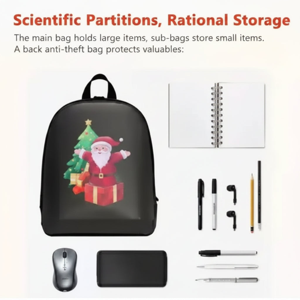 Small Smart LED Backpack with Programmable Screen original layout
