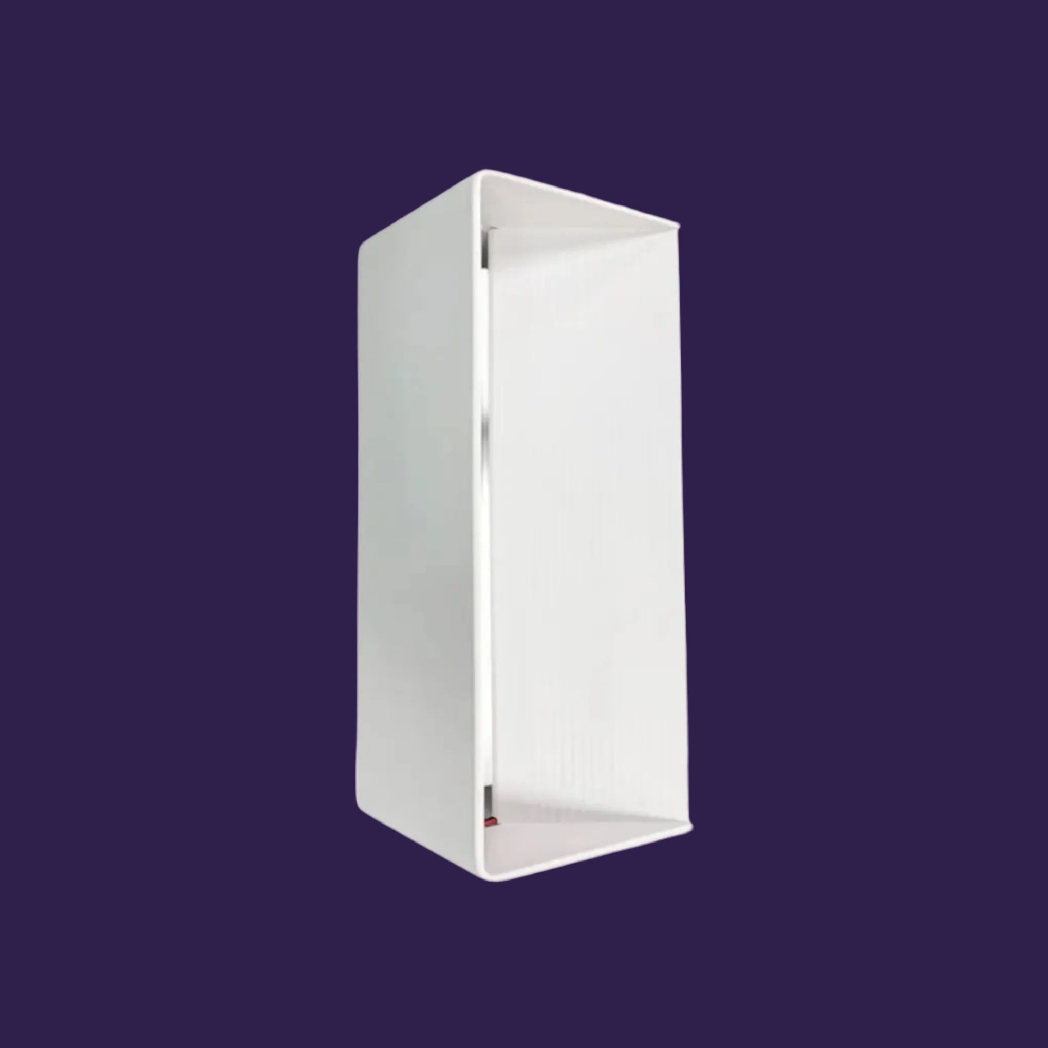 Strait Wall Fitting LED Light - Matte white minimalist vertical wall fixture on a deep purple background