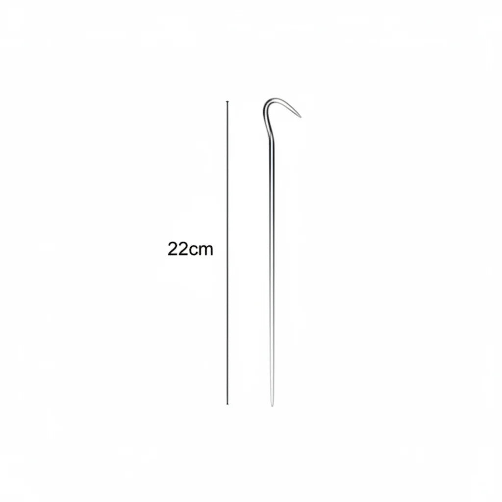 Single 23.4cm Heavy Duty Galvanised Steel Tent Peg with measurement indicator