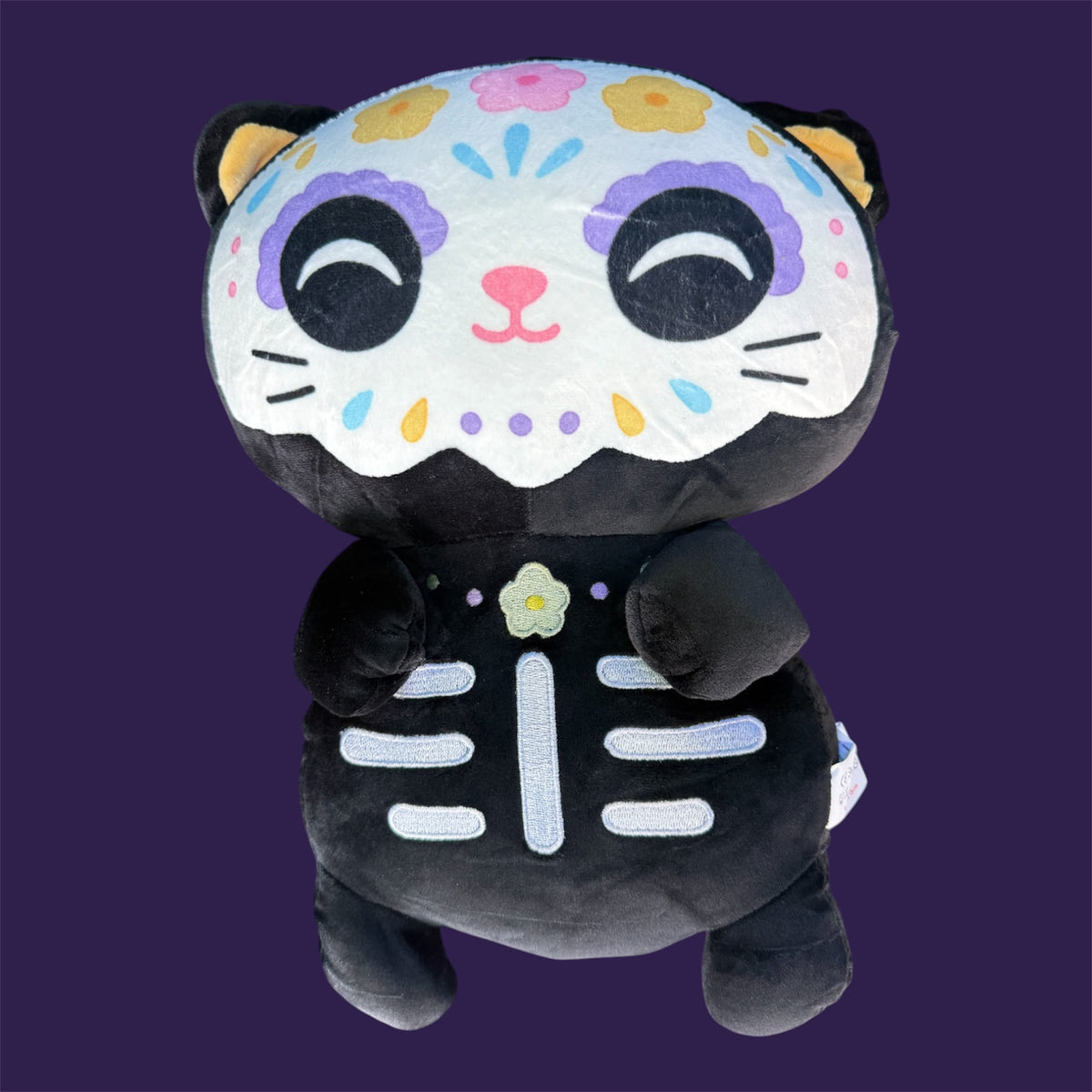 Stuffed Black Cat Sugar Skull Halloween Plush original product photo