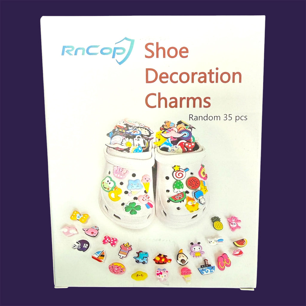 35 Random Shoe Charms retail packaging box