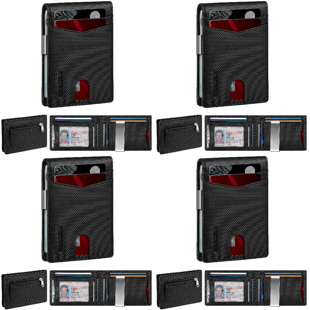 Men's Leather RFID Blocking Bifold Wallet - Multi-Angle Overview