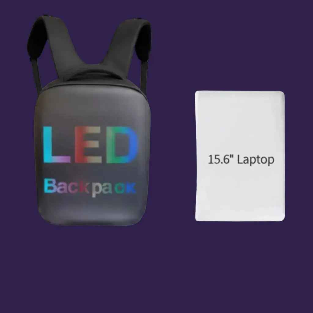 Smart LED Backpack with Programmable Screen - Front Hardshell View