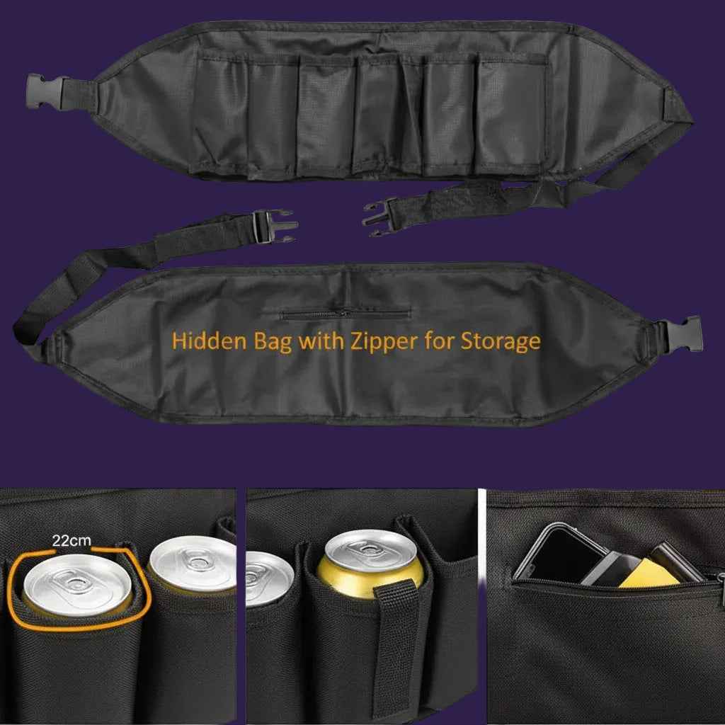 Beer Belt Holder Waist Holster Portable Can Carrier for Camping & Parties 6-Can Black