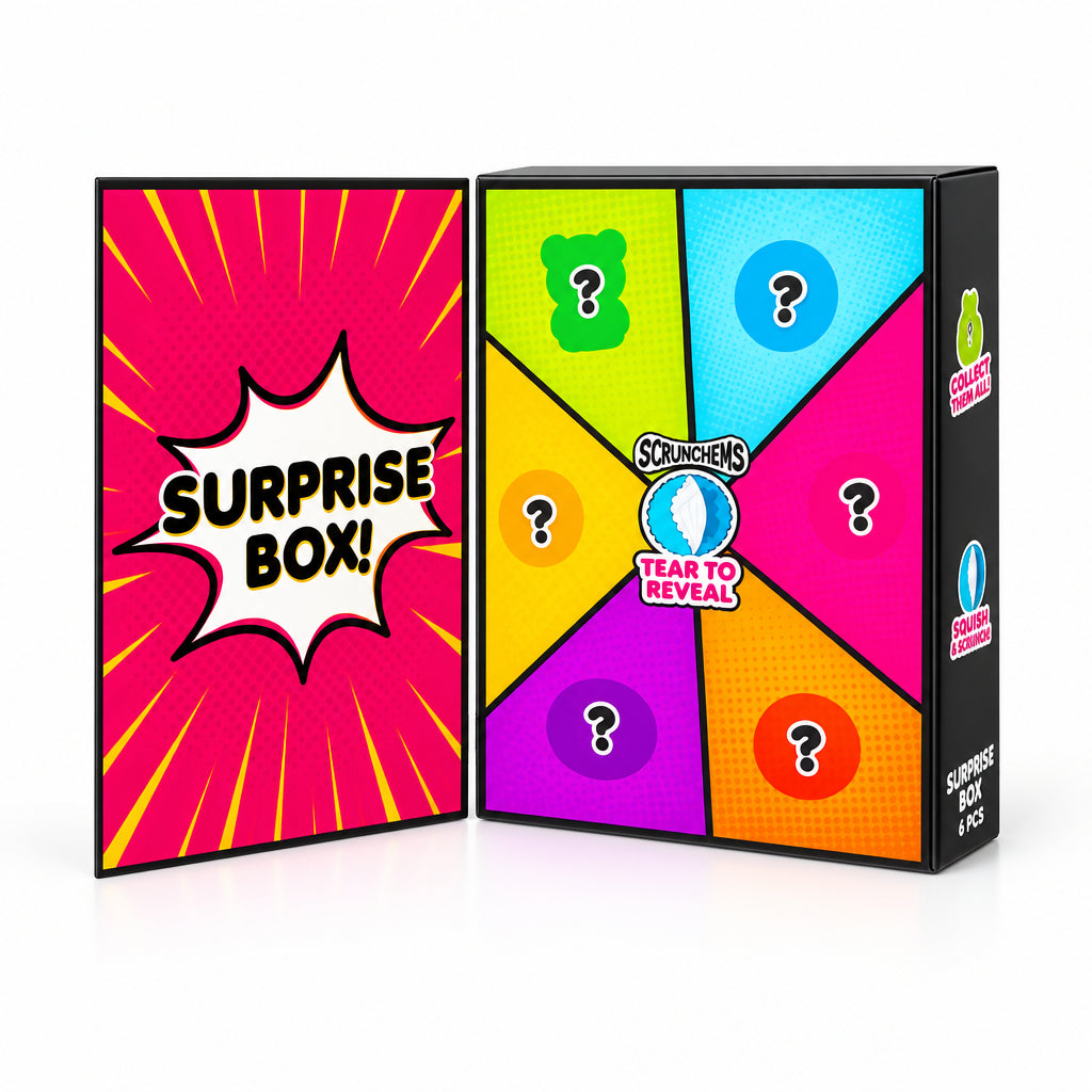 Scrunchems Surprise Box 6pcs tear to reveal packaging