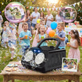 Portable Dual-Fan Bubble Machine on an outdoor party table