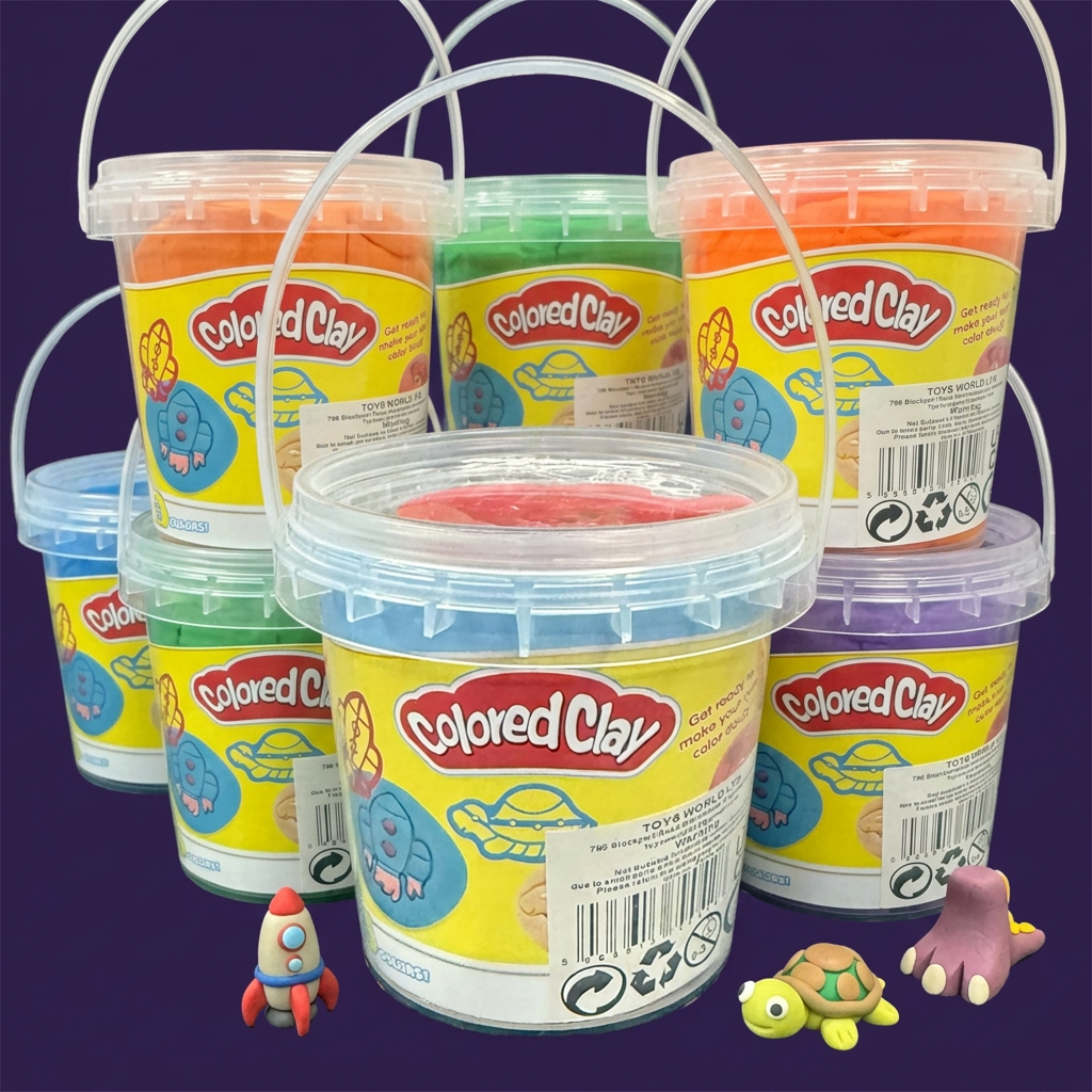Coloured Clay - Multi-pack tubs with molded figures