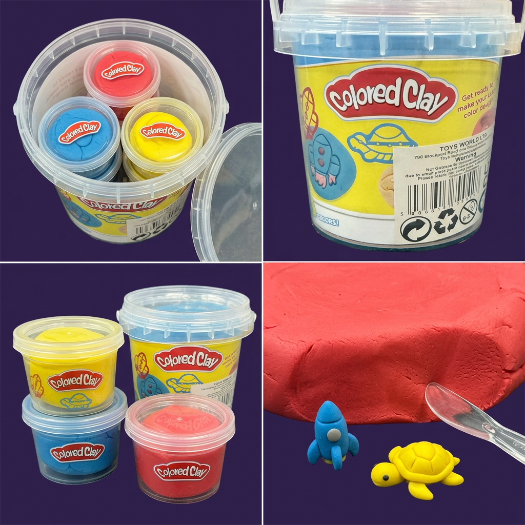 Coloured Clay - Set with inner dough cups and molding tool