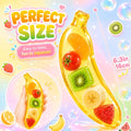 Clear Squishy Banana sensory fidget toy with floating fruit pieces