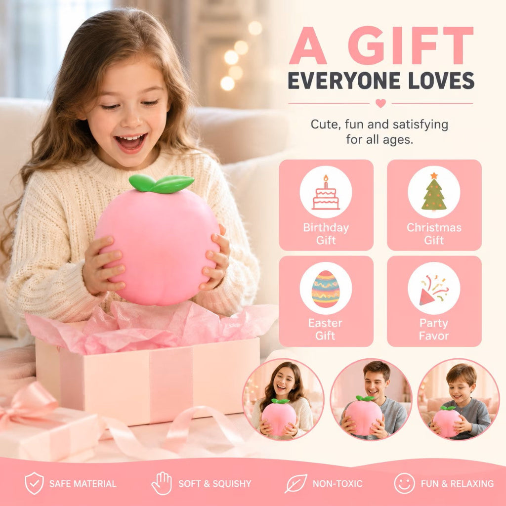 Jumbo Peach Squishy lifestyle hand-held stress toy