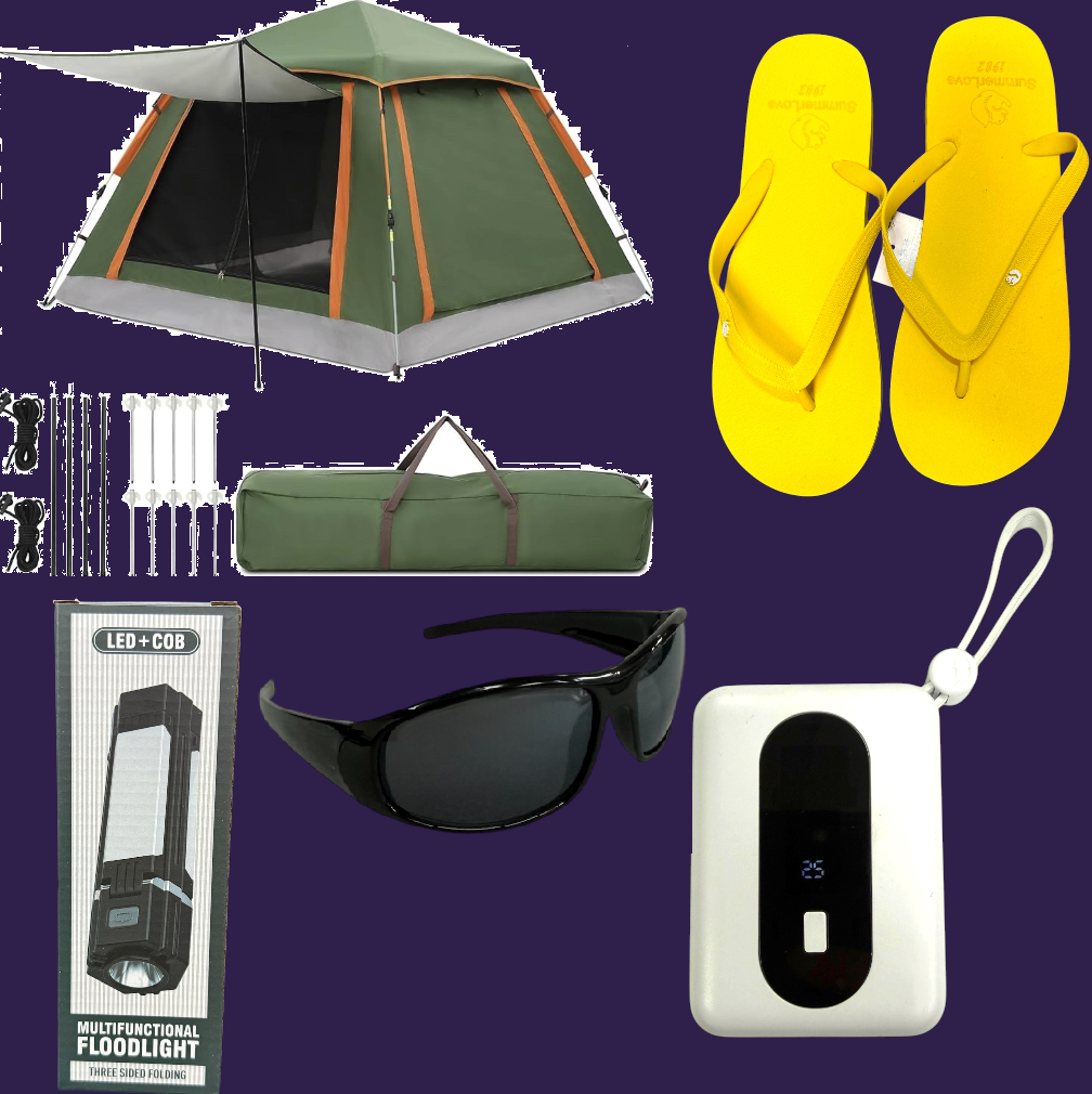 Complete Festival Pack - All-in-One Camping Essentials Bundle (9-Piece Set)