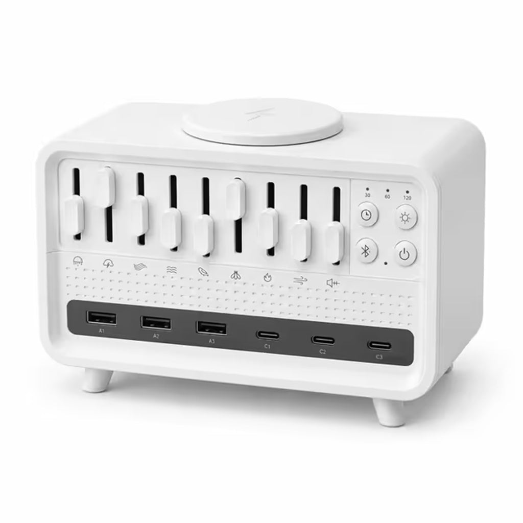White Noise Machine and 65W USB-C Charging Station front view