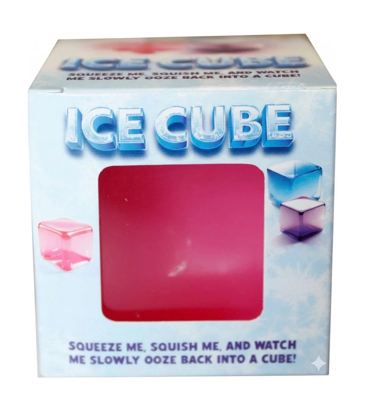 Squish Ice Cube – Packaging box with pink graphic