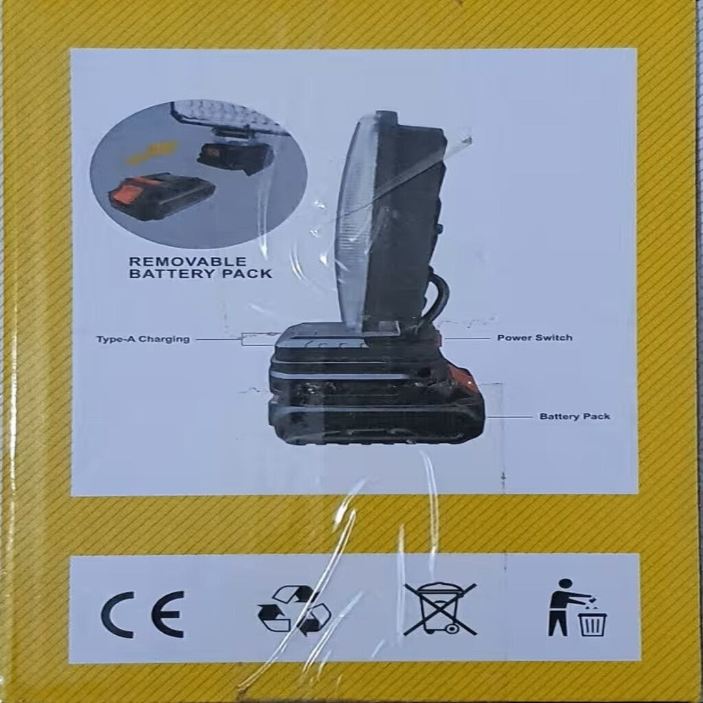 High Power Work Light feature diagrams on packaging