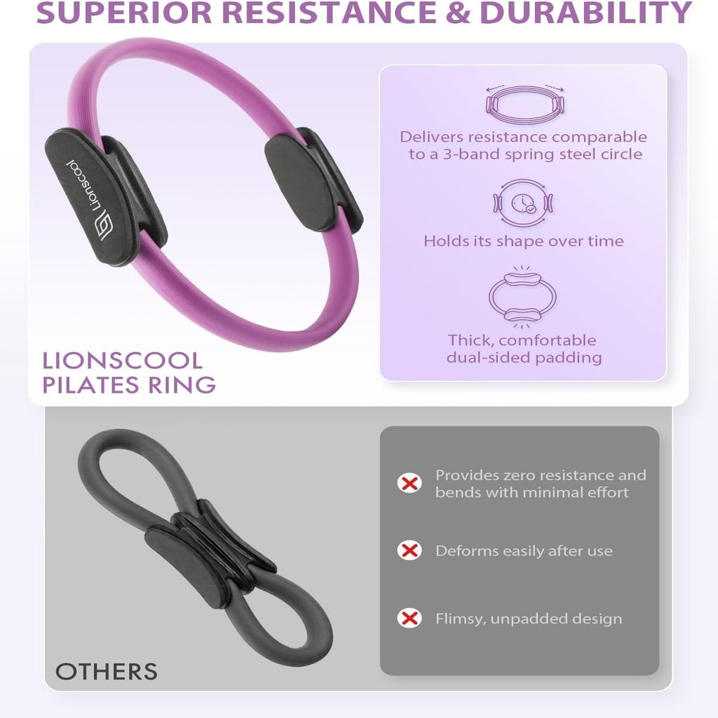 Pilates Ring Set - Durable 14-inch magic circle comparison
