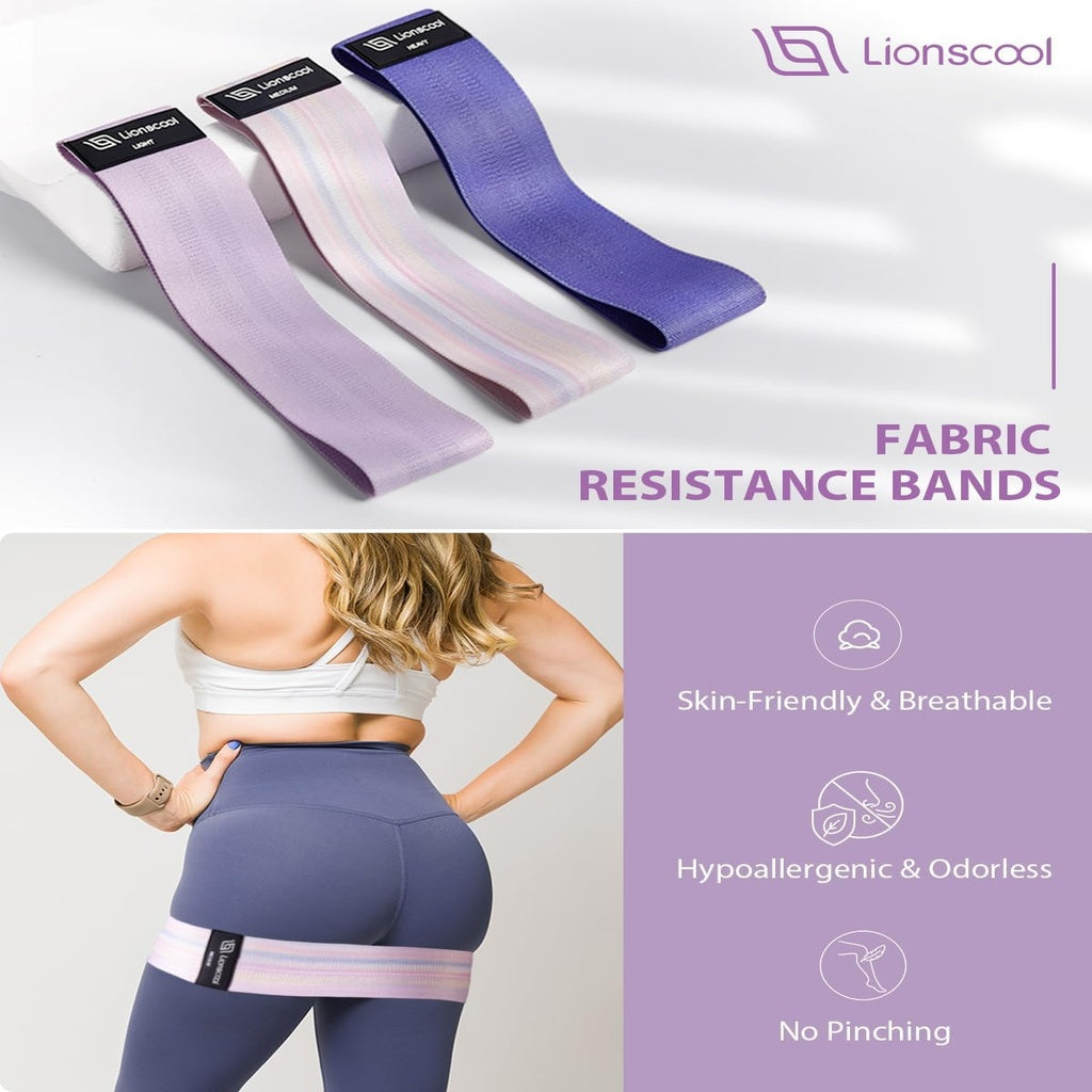 Pilates Ring Set - 3-piece fabric resistance bands set
