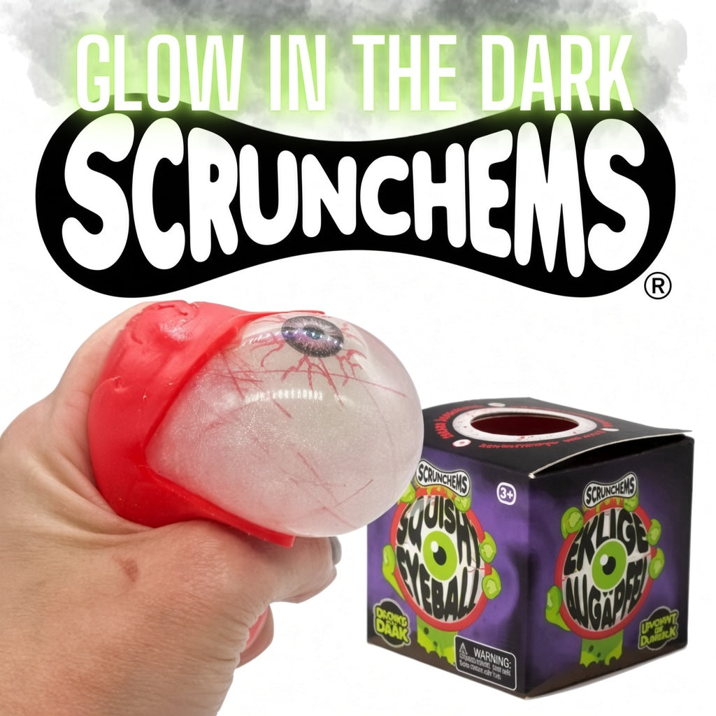 Scrunchems glow in the dark squishy eyeball toy with box