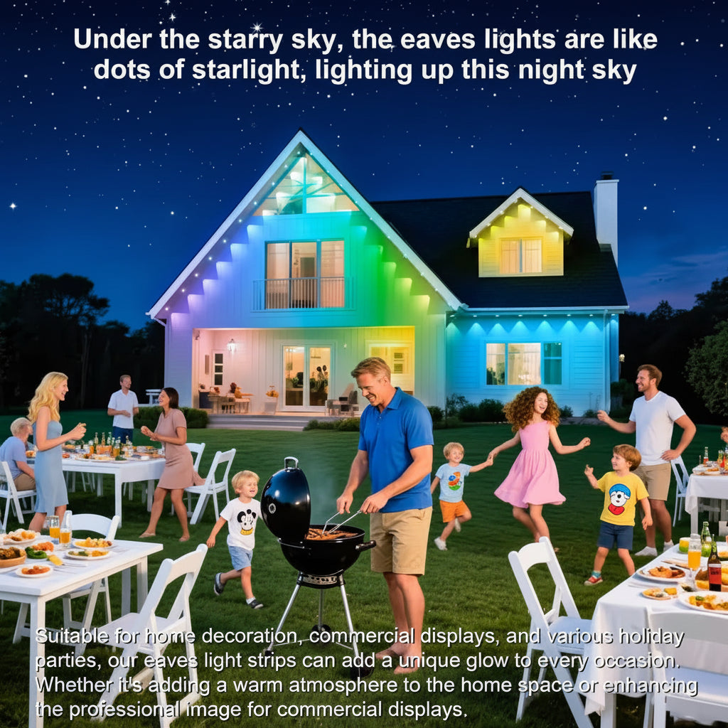 15m Outdoor RGB LED Colour Eaves Lights