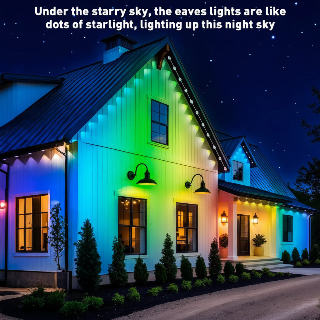 15m Outdoor RGB LED Colour Eaves Lights