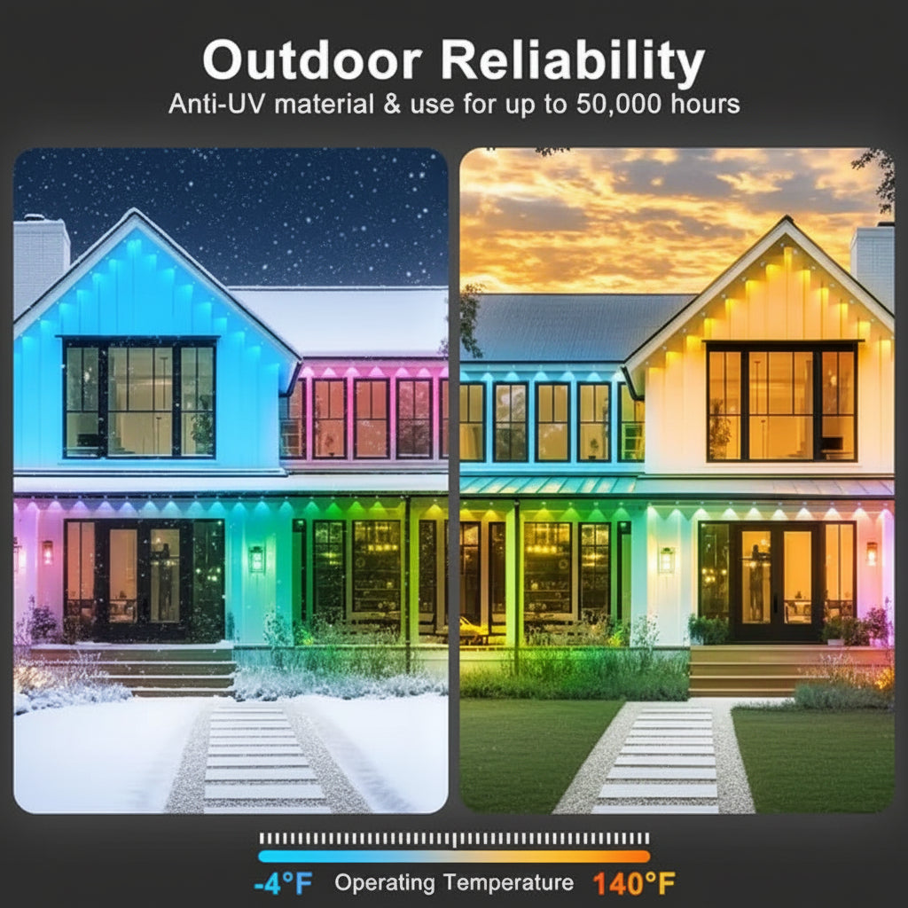 15m Outdoor RGB LED Colour Eaves Lights