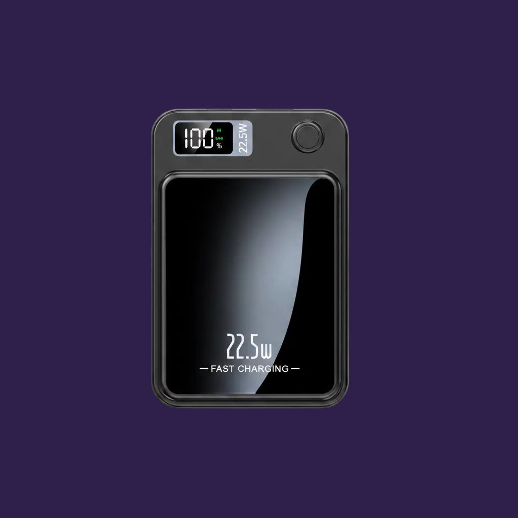 City Store 22.5W Magnetic Wireless Power Bank in Black with 100% LED display