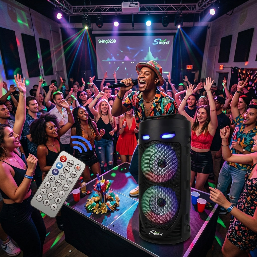 ZQS4239 Party Speaker - Portable Bluetooth Speaker with LED Lights