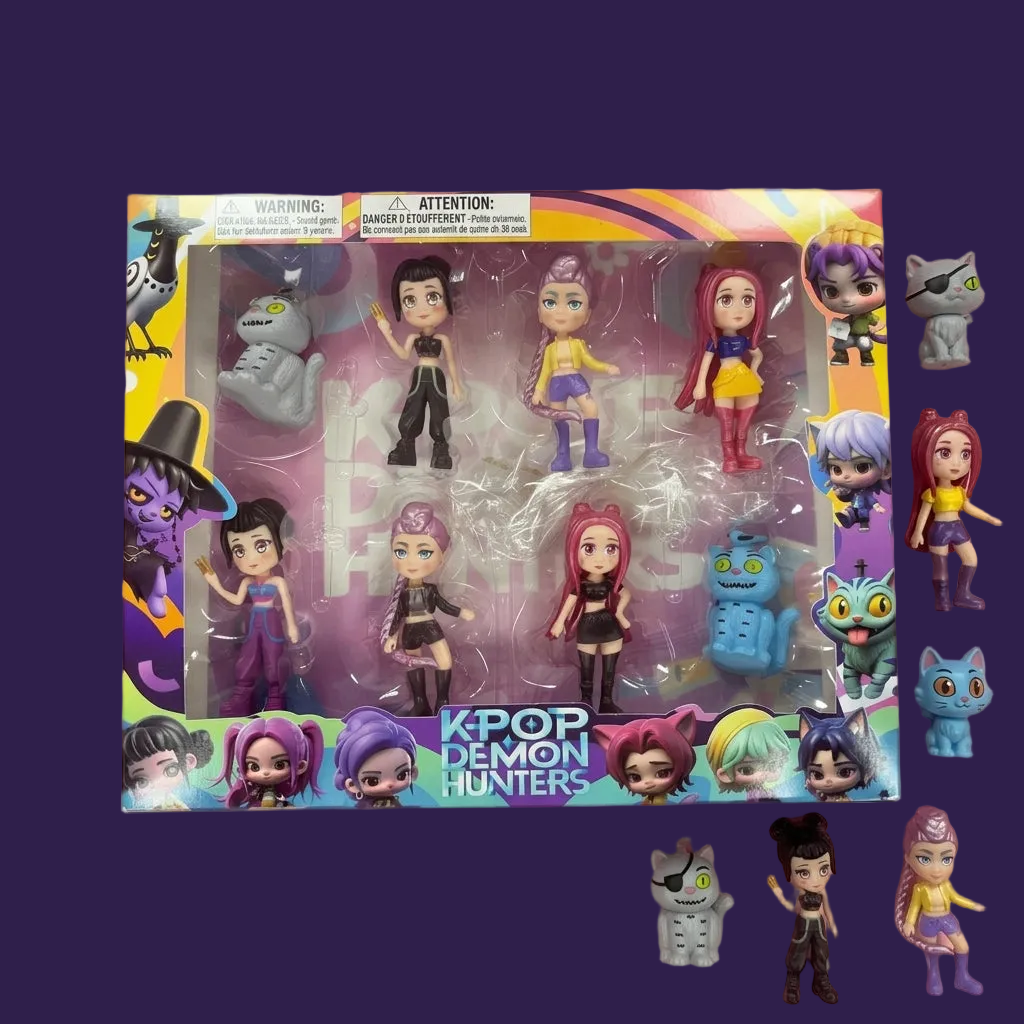 KPOP Demon Hunters Toy Set Overhead Flat-lay View