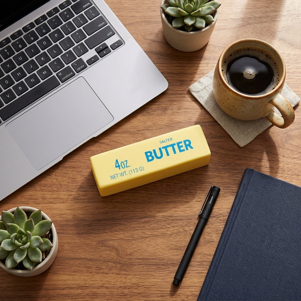 Chunky Butter Squishy productivity desk setup workspace