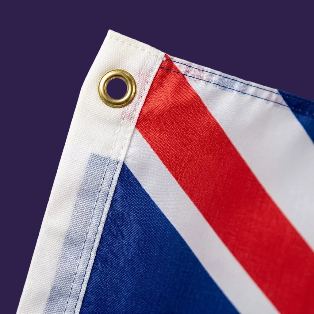 Union Jack Flag 5x3ft - Fabric and Eyelet Detail Close-up