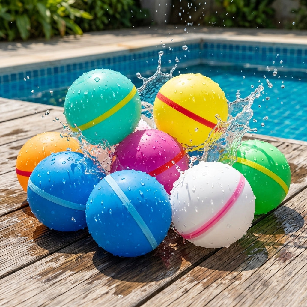Reusable Water Balloons 12PCS Pack - Poolside Splash