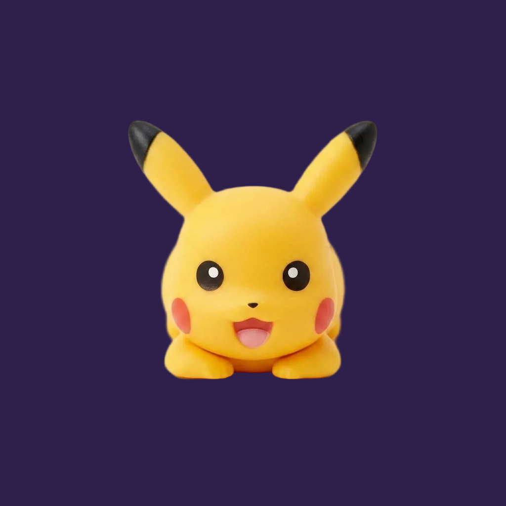 Professional studio close-up of a Pokémon Hipper figure on a seamless white background