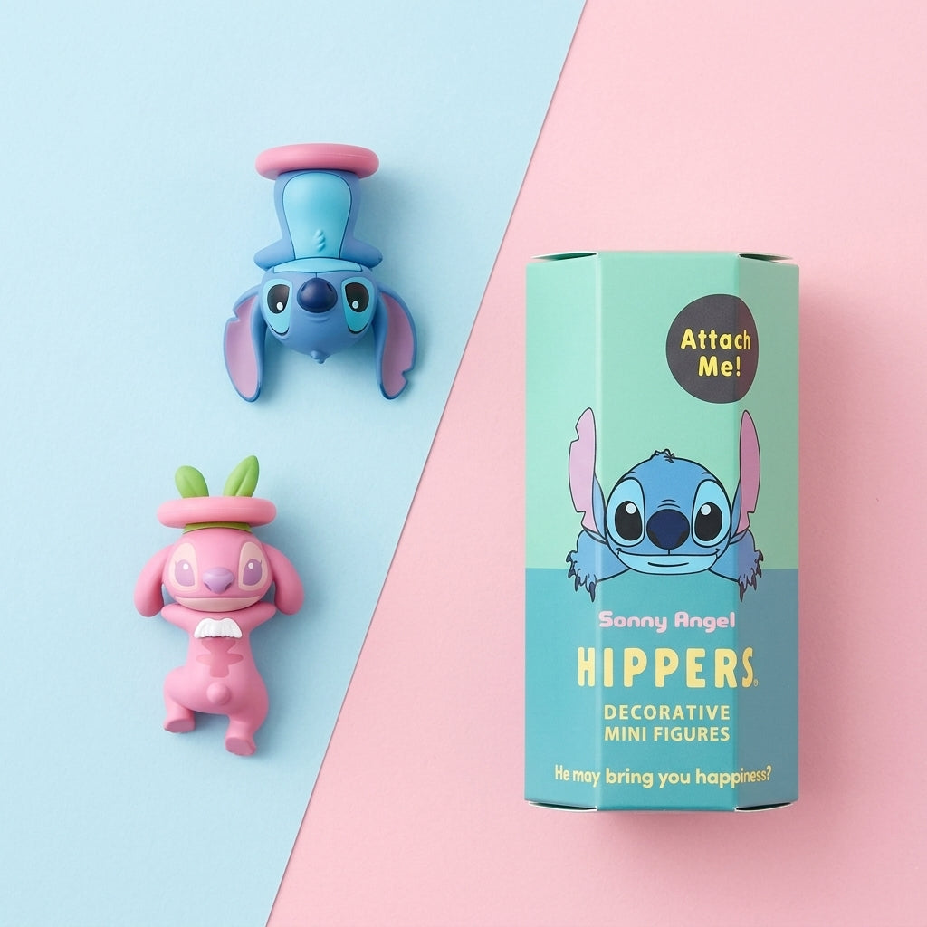 Stitch Hipper and companion figure flat lay with packaging