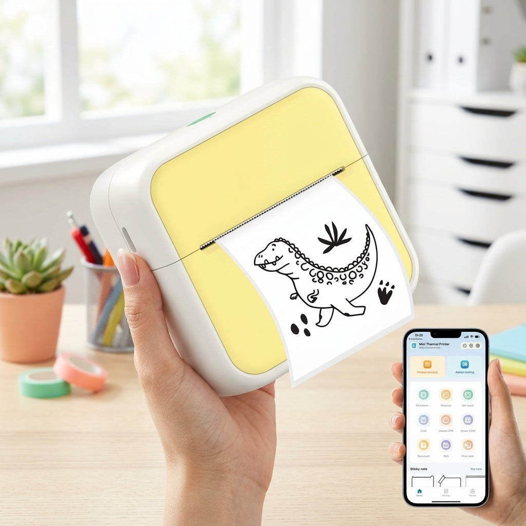 Bluetooth Thermal Label Maker - Smartphone App Interface & Use Case