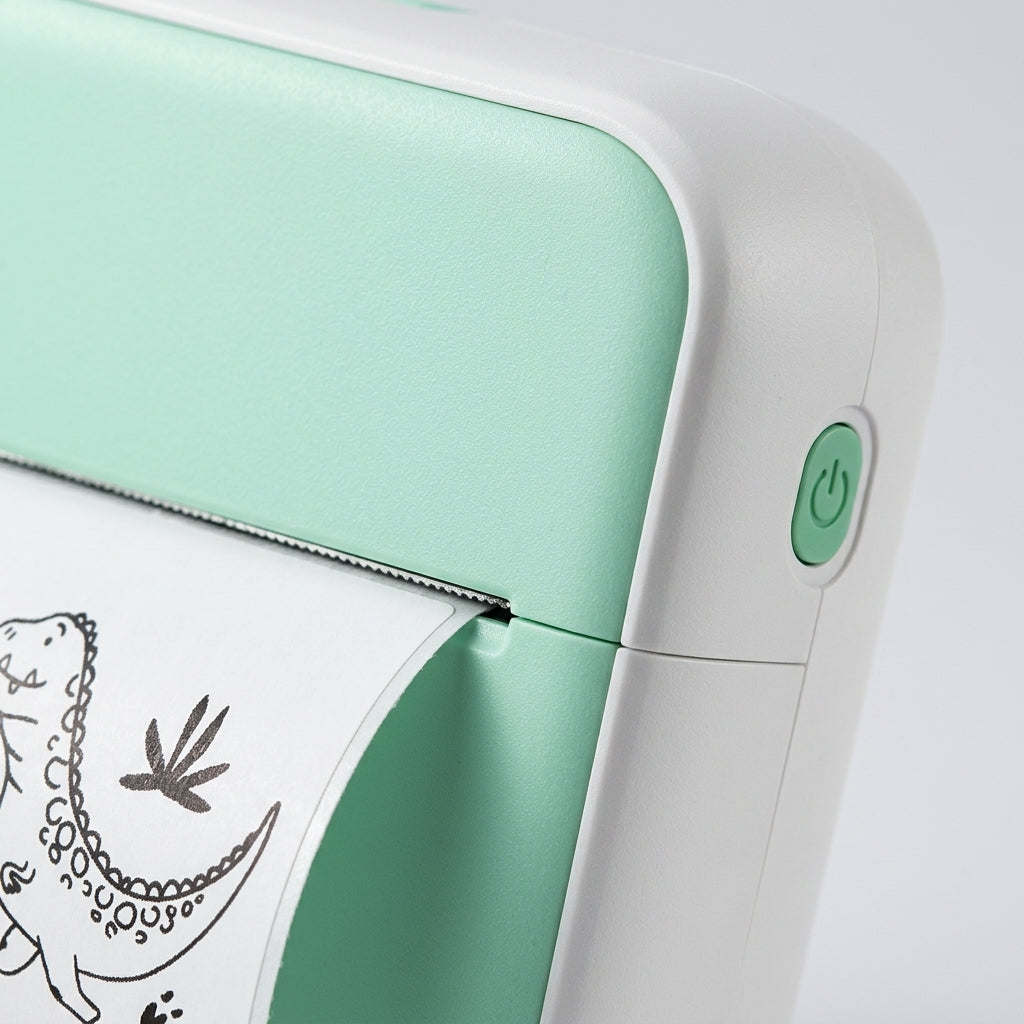Bluetooth Thermal Label Maker - Close-up Detail of Paper Dispenser