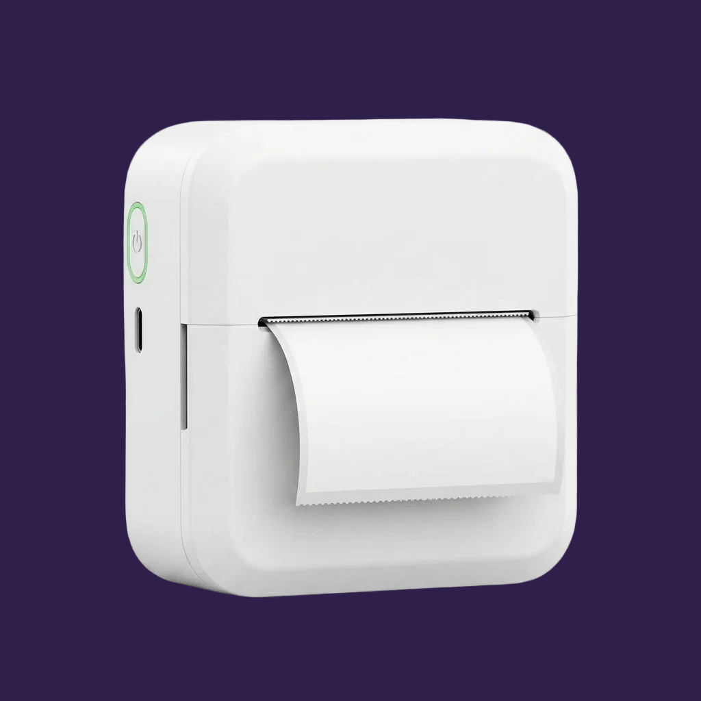 Bluetooth Thermal Label Maker Wireless Mini Printer - White Studio Shot