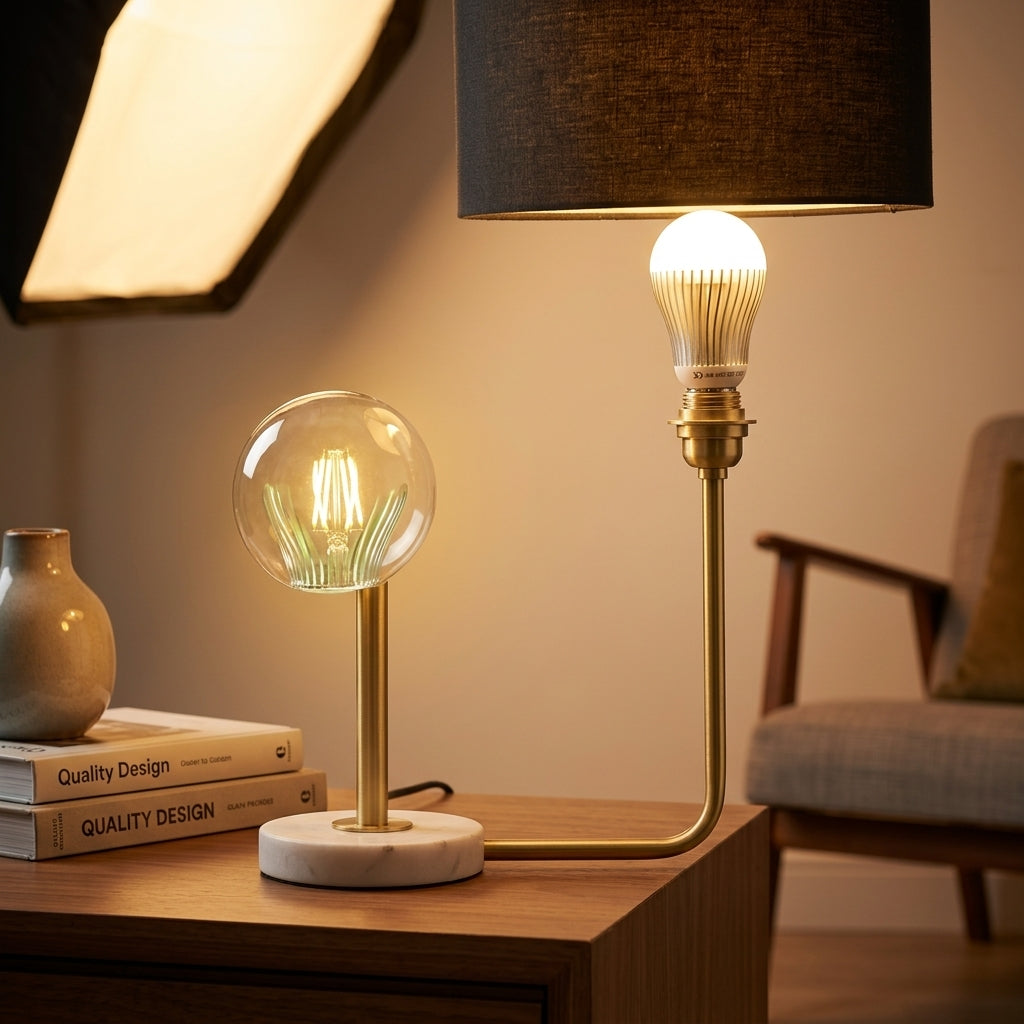 Value B22 6W LED Bulb in cozy living room lamp