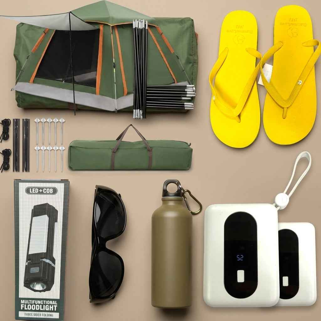 Complete Festival Pack - All-in-One Camping Essentials Bundle (9-Piece Set)