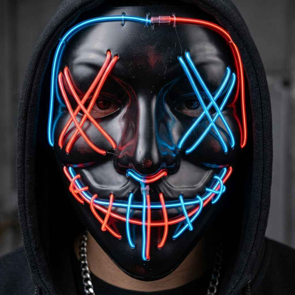 LED Halloween Mask &amp; Glow Gloves, Light Up your Halloween Night
