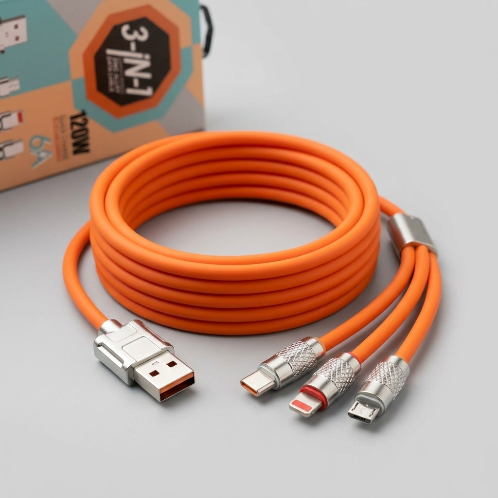 3-in-1 Fast Charging Cable hero studio shot
