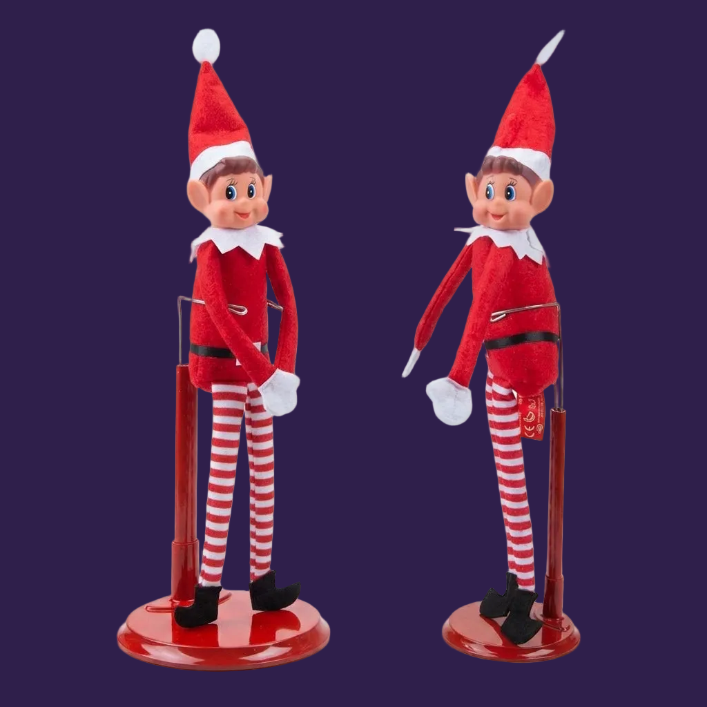 Elves Behaving Badly pack of 2 elf display stands studio shot