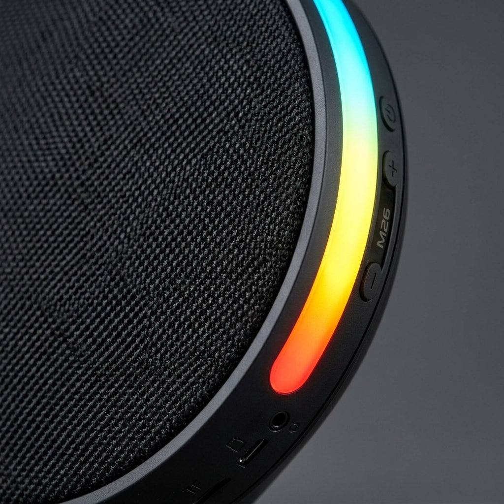 Circle Speaker With RGB - LED Ring Detail