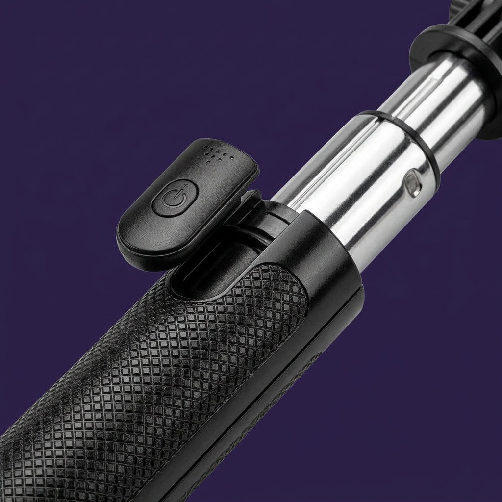 Selfie Stick Tripod - Grip and Remote Detail