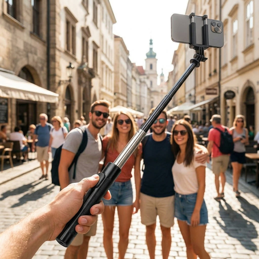 Selfie Stick Tripod - Travel In-Use Scene