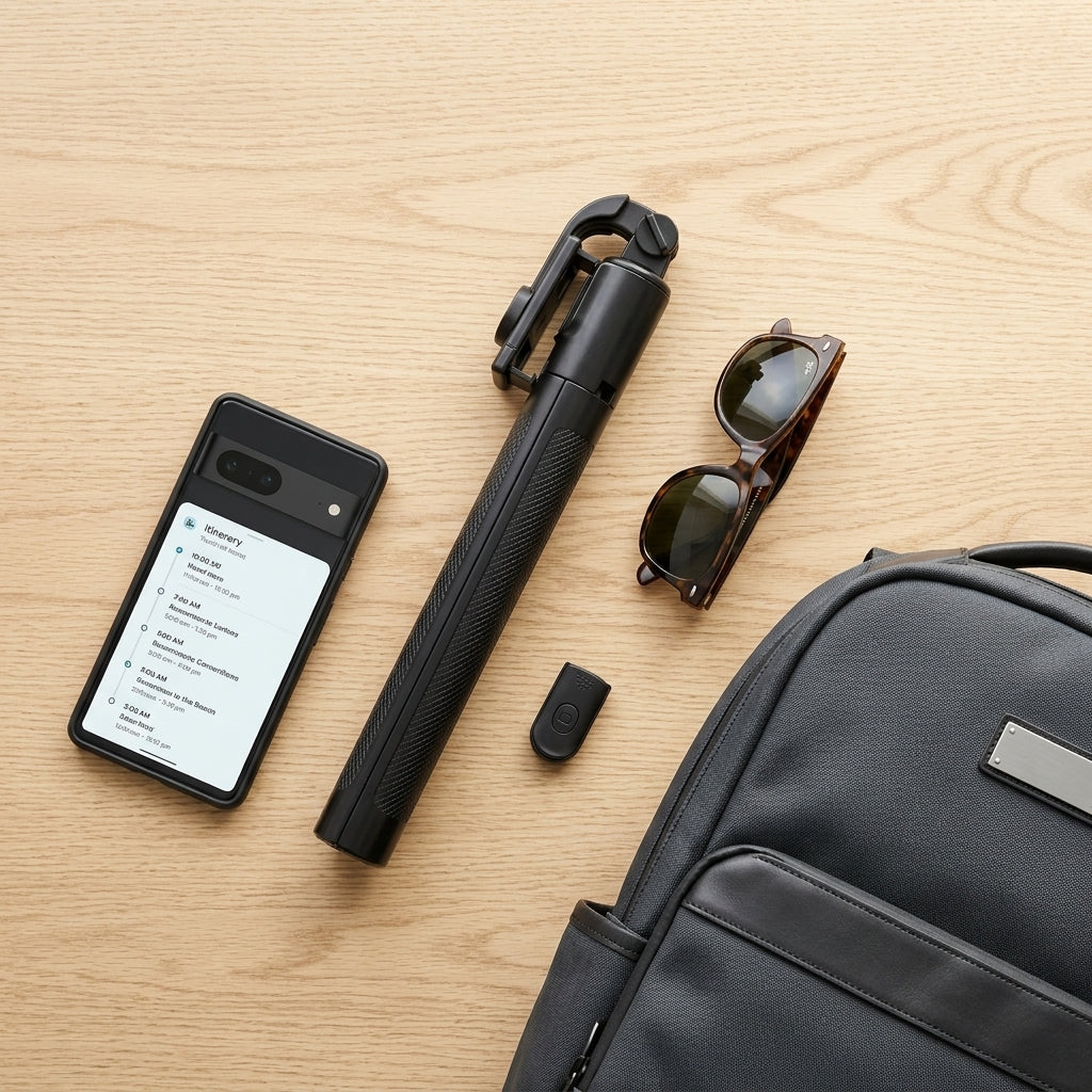 Selfie Stick Tripod - Compact Flat Lay