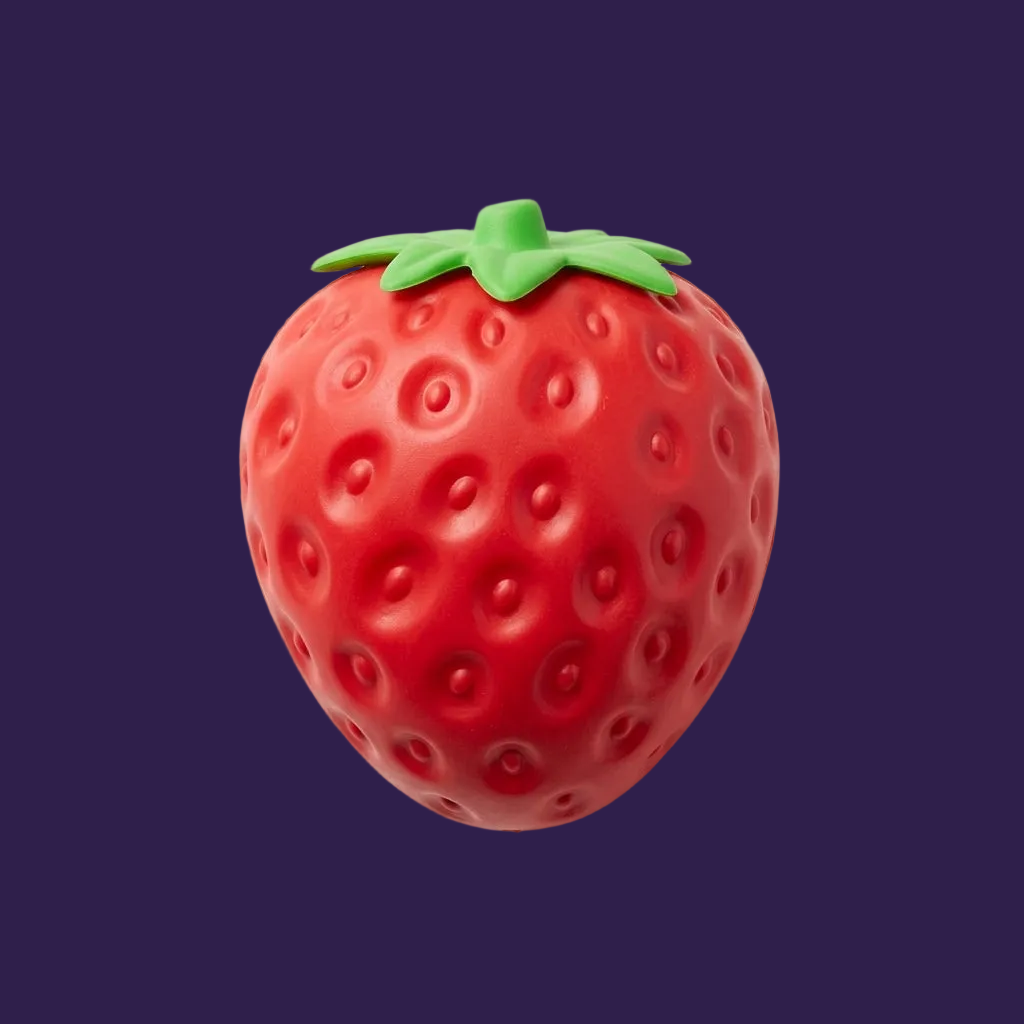 Jumbo Strawberry Squishy toy studio shot