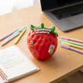 Jumbo Strawberry Squishy desk toy lifestyle